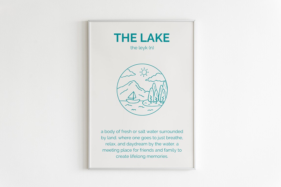Lake Definition Print, Lake House Decor Gift