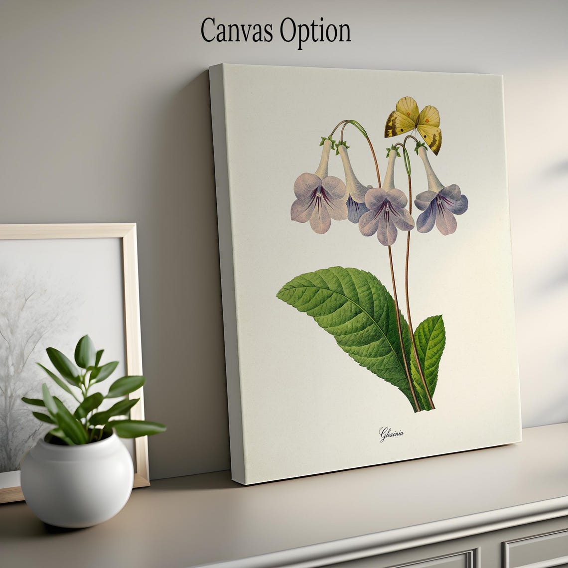 Gloxinia Flower Art Print Botanical Art Print Flower Wall Art Flower Print Floral Print Butterfly Redoute Art Purple Yellow Gloxinia - Image 2