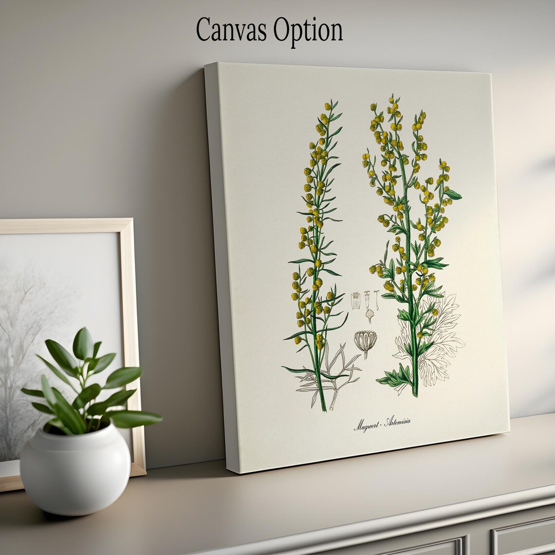 Mugwort Flower, Artemisia Botanical Art Print - Image 2