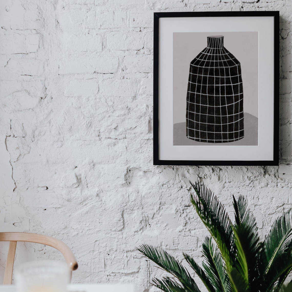 Modern Vase, Black and White Contemporary Art Print - Image 2