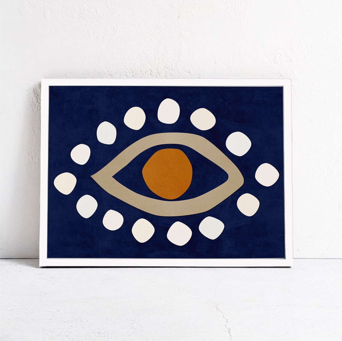 Scandi Boho Abstract Eye Art Print, Home Decor