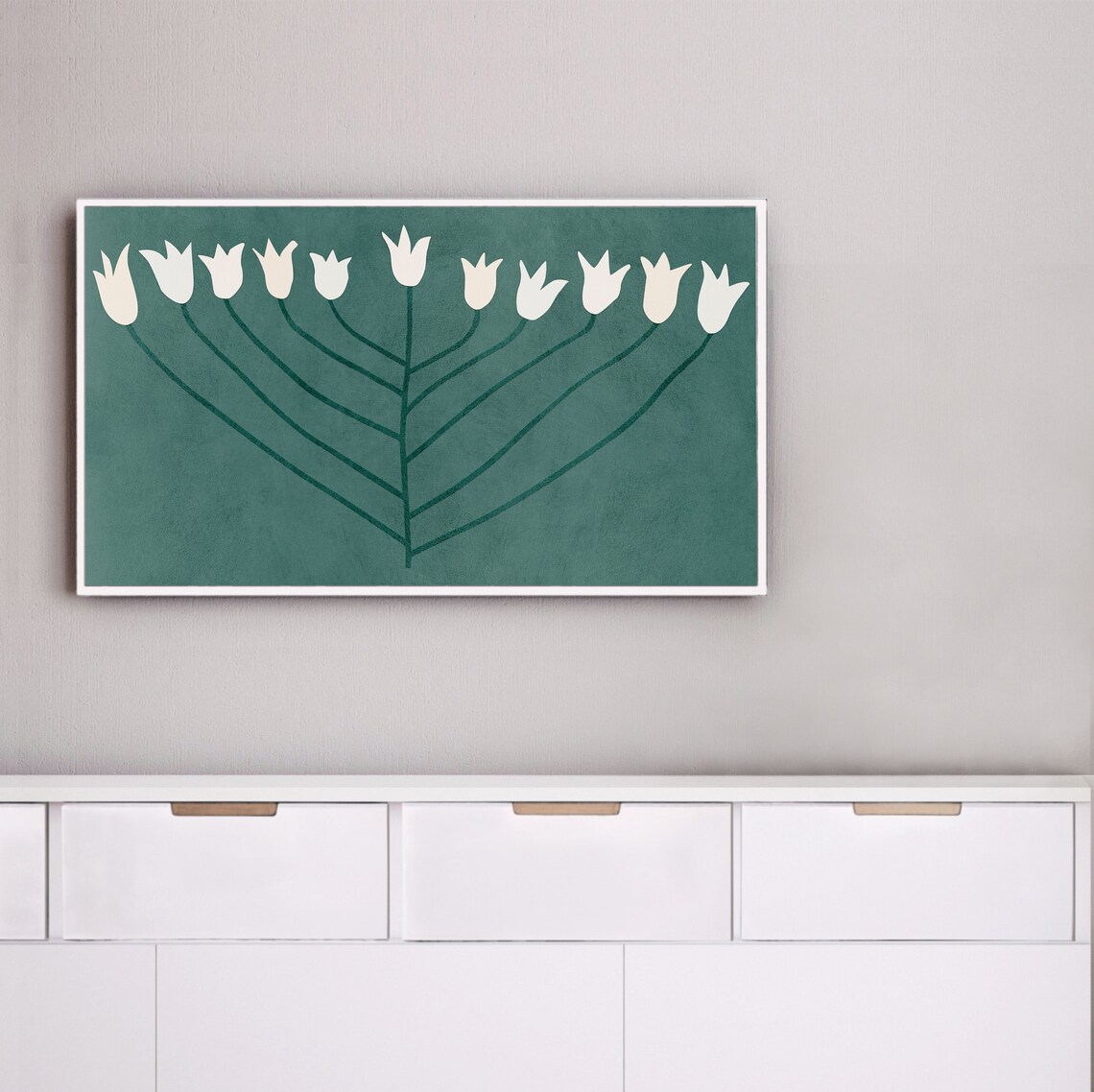 Modern Green Floral Spring Art Print, Botanical Decor - Image 3