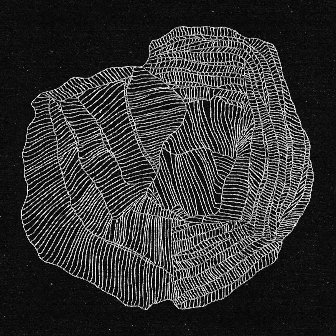 Abstract Line Drawing, Black Square Wall Art Print - Image 2