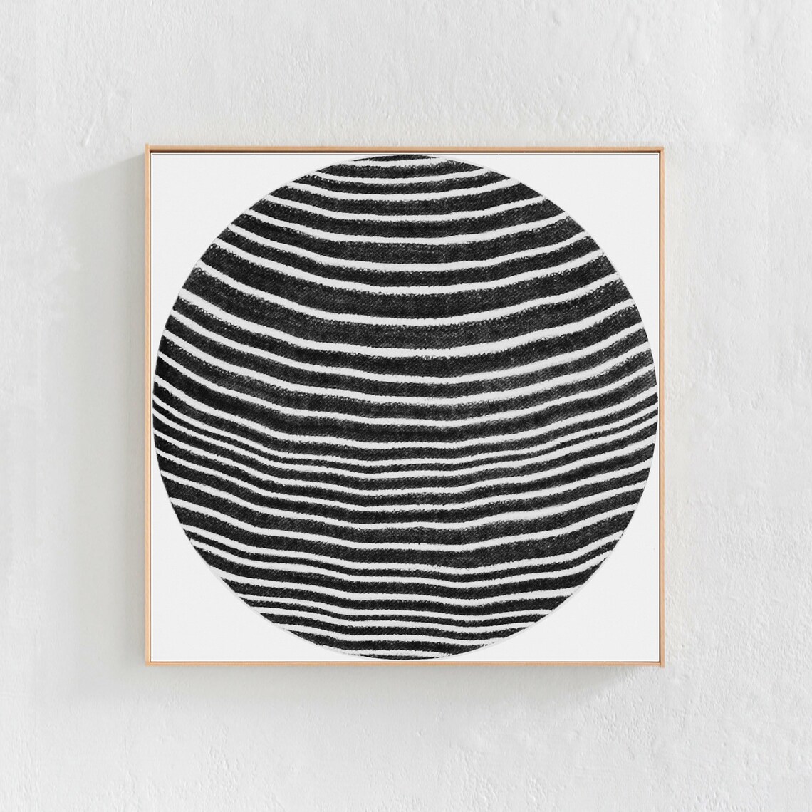 Abstract Circle Print, Black and White Modern Art Print