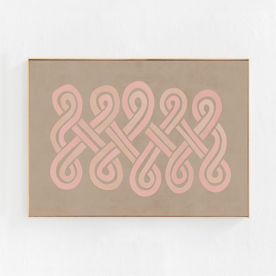 Neutral Beige Taupe Wall Art Art Print Abstract Knot Art Modern Scandi Boho Poster Abstract Art Print