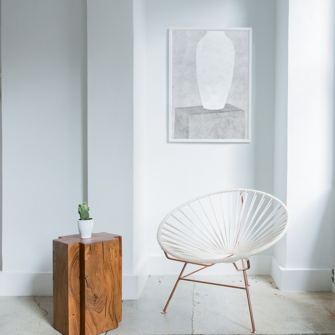 White Vase, Minimalist Contemporary Poster - Image 2