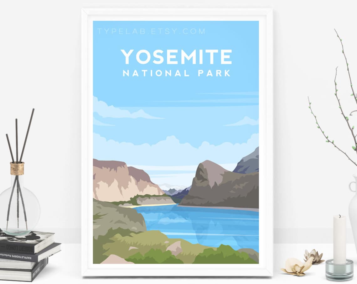 Yosemite California Travel Poster, National Park