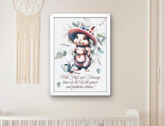 Cute Animal World Professions, Inspirational Nursery Art