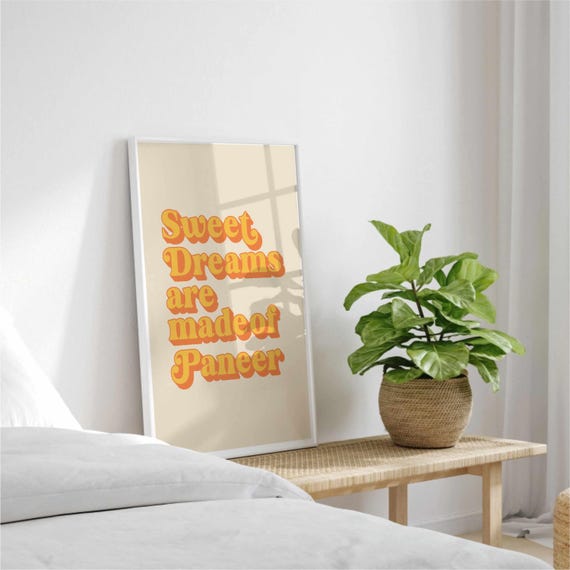 Funny Paneer Cheese Art Print, Kitchen Poster