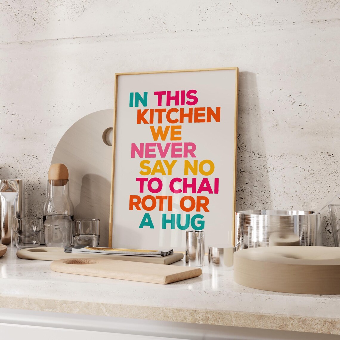 Funny Desi Kitchen Roti Chai Art Print