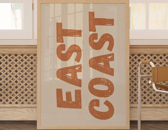 East Coast Coastal Cowgirl Decor, Text Poster