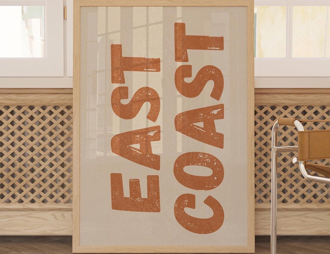 East Coast Coastal Cowgirl Decor, Text Poster