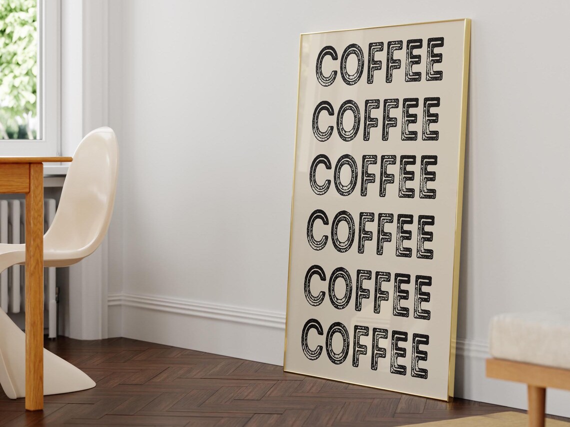 Retro Coffee Print Coffee Bar Wall Art Cute Brown Coffee Art Print Coffee Poster Coffee Print Coffee Art Print - Image 2