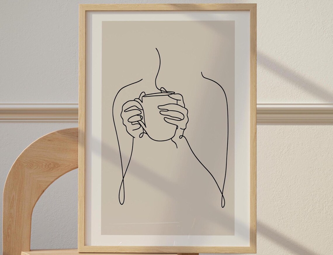 Coffee One Line Art Coffee Wall Art Minimal Coffee Print Coffee Bar Art Modern Coffee Poster Coffee Lover Gift For Her Housewarming Present