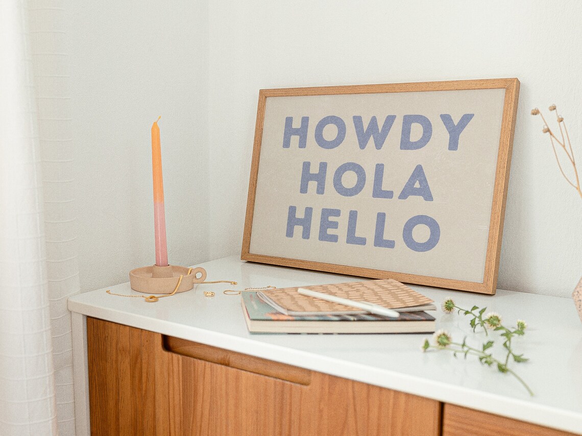 Howdy Typography Art, Southwestern Wall Decor - Image 3