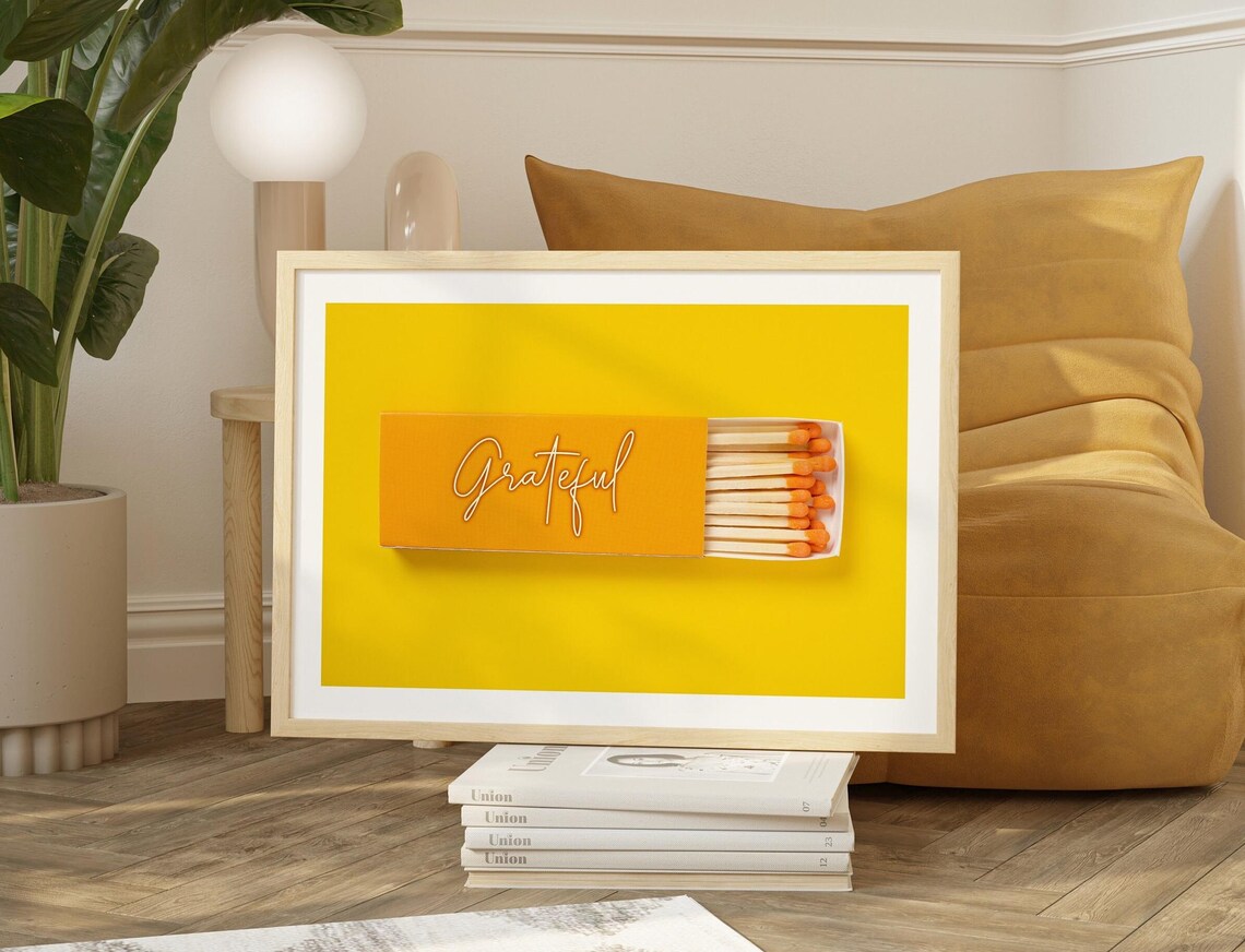 Matchbox Gift Vintage Funky Yellow Art Print