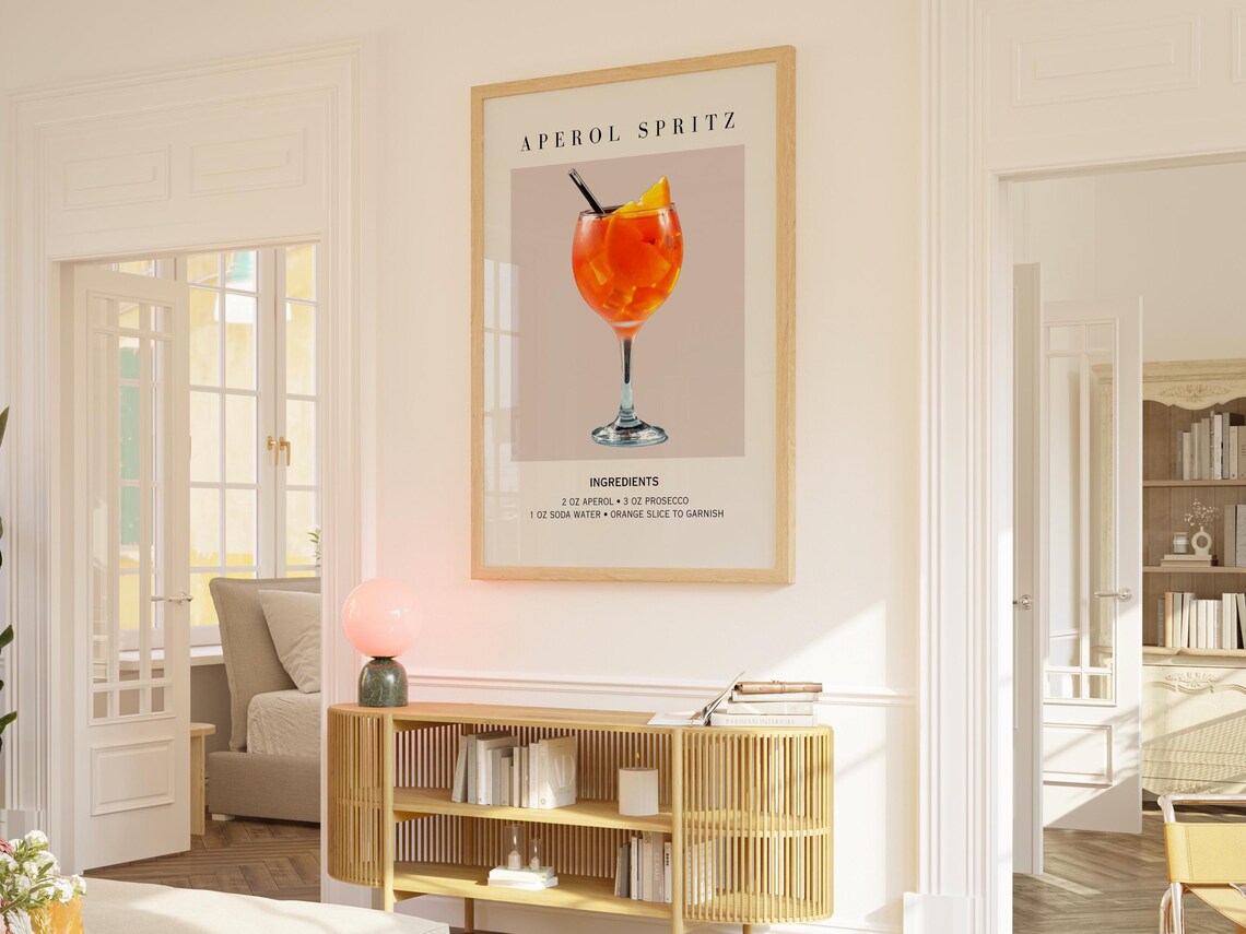 Aperol Spritz Art Print, Bar Cart Decor - Image 2