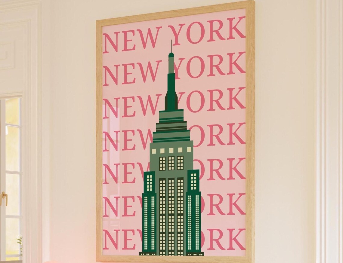 New York City Travel Poster, Trendy Birthday Gift