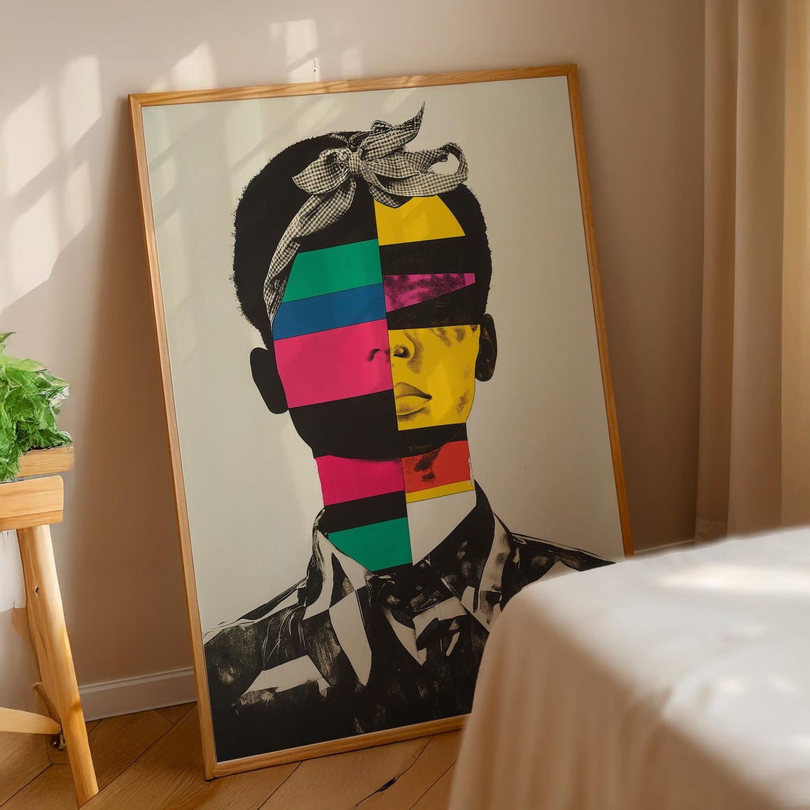 Colorful Abstract Split Face Portrait Collage Poster Pop Art Style - Image 4