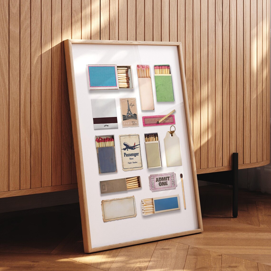 DIY Vintage Matchbook Template Travel Ephemera Collage Poster - Image 5