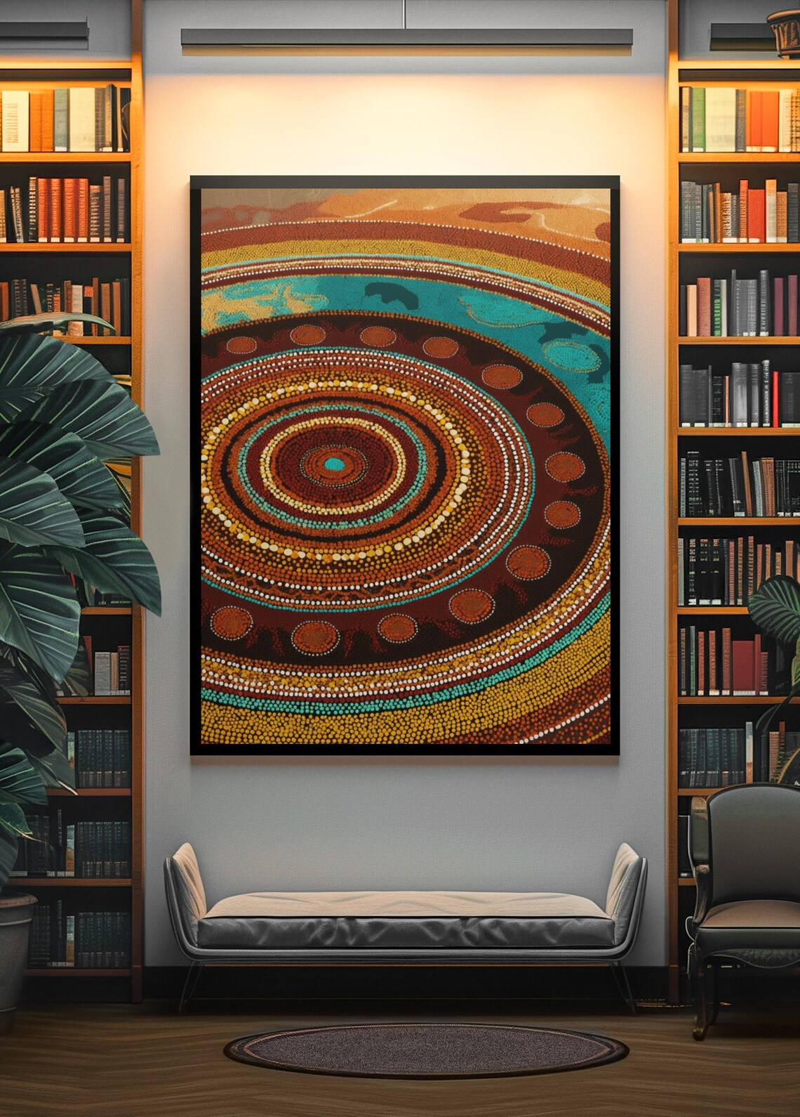 Aboriginal Dot Art Print, Australian Home Office - Image 4