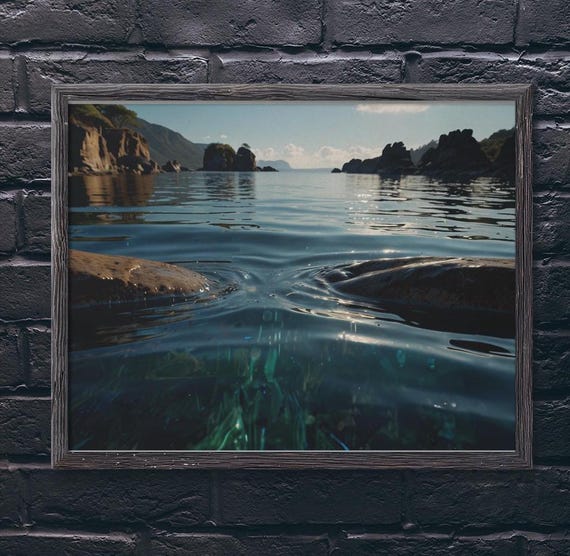 Mountain Lake Wall Art Bathroom Wall Decor Zen Garden Calming Wall Decor Yoga Wall Art Housewarming Gift