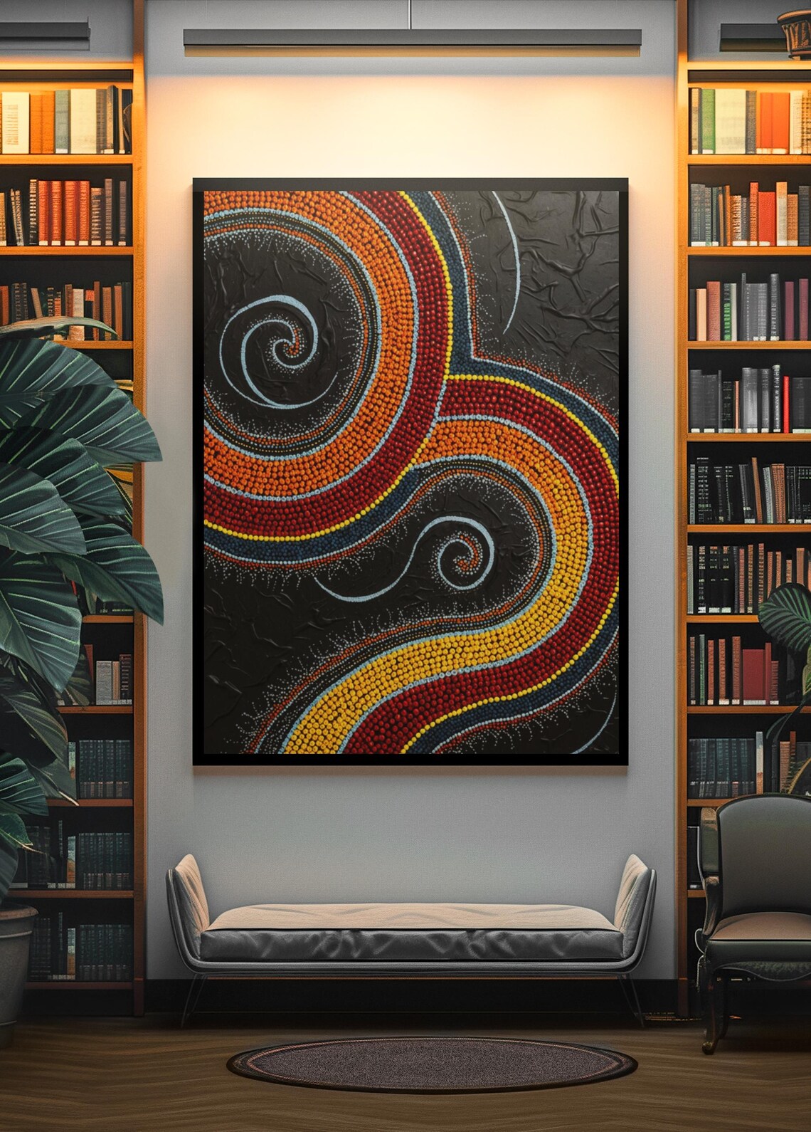 Aboriginal Dot Art Print, Australian Home Office Decor - Image 3