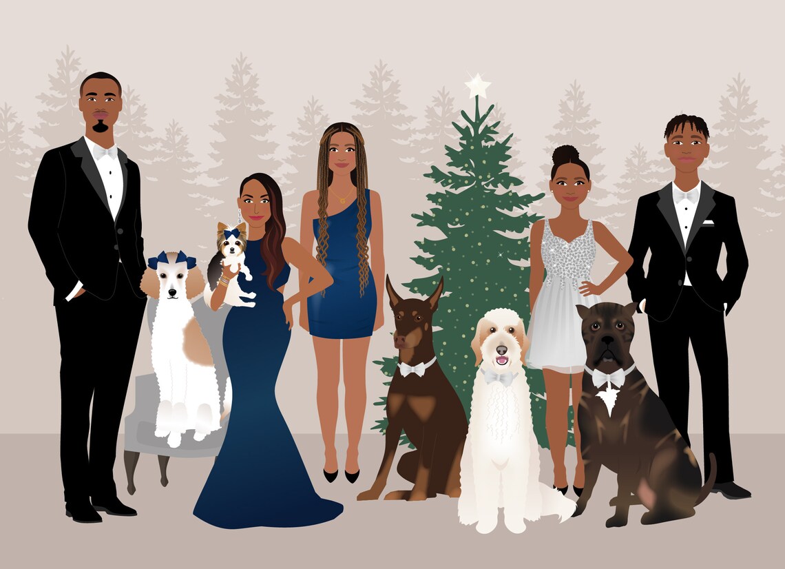 Custom Family Portrait, Personalized Illustration - Image 2