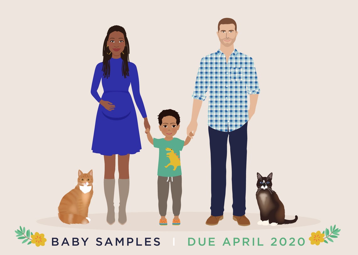 Custom Family Portrait - Family Drawing - Image 5