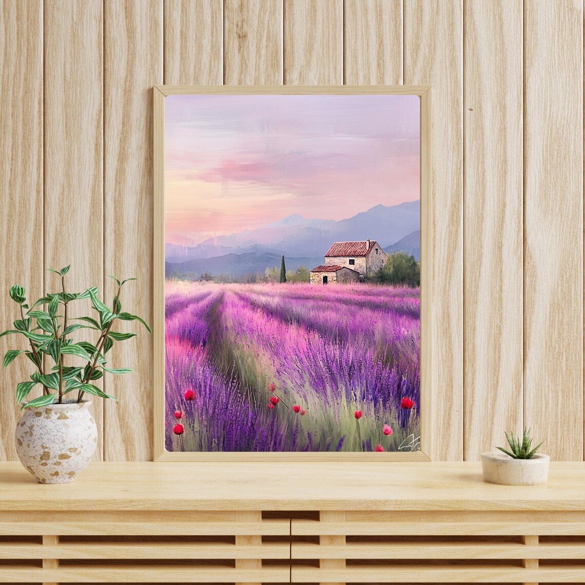 Provence Lavender Field Farmhouse at Sunset France Travel Poster - Image 4
