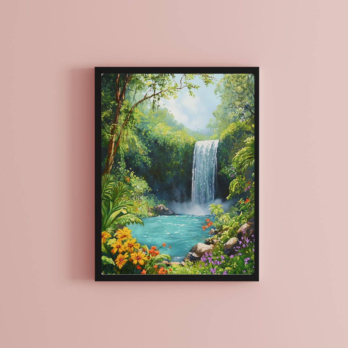 La Fortuna Waterfall Flowing Through Costa Rica Rainforest Poster - Image 2