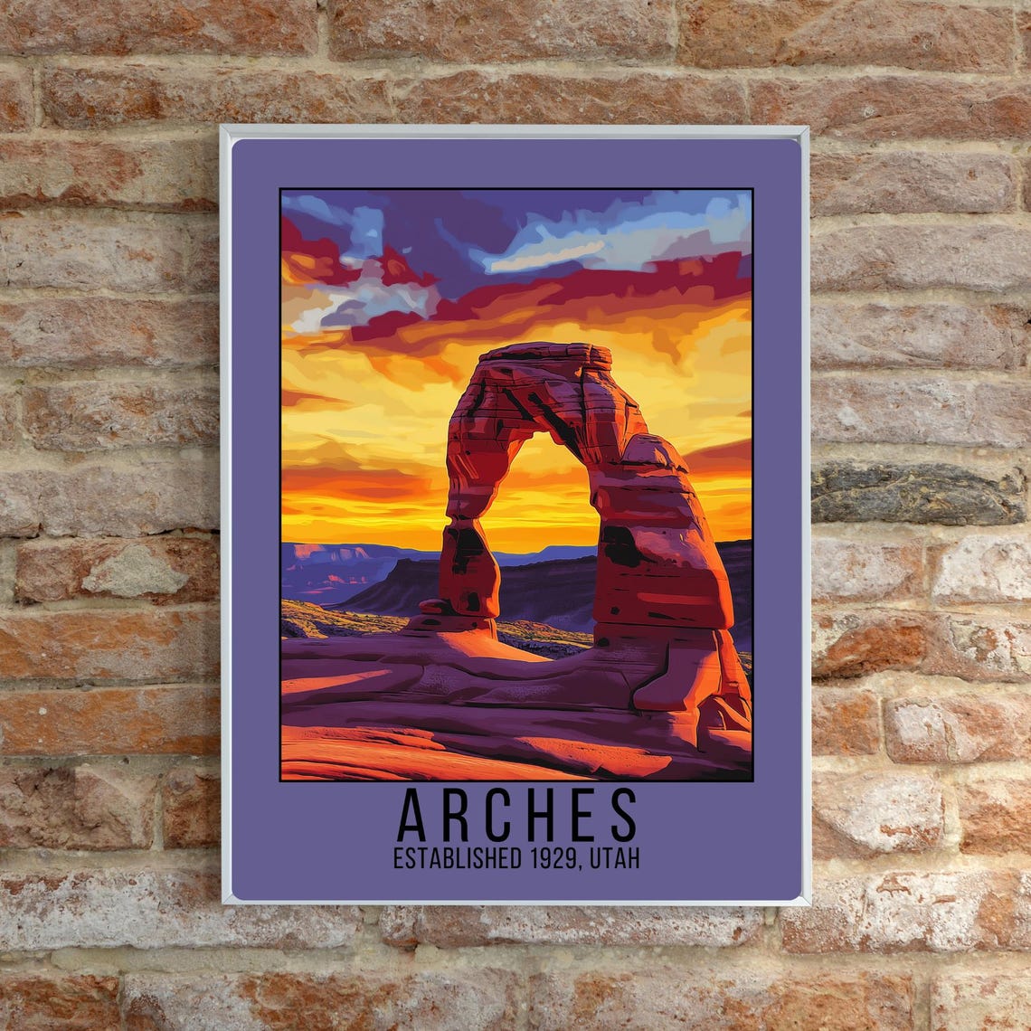 Arches Utah National Park Delicate Arch Sunset Desert Travel Poster - Image 4