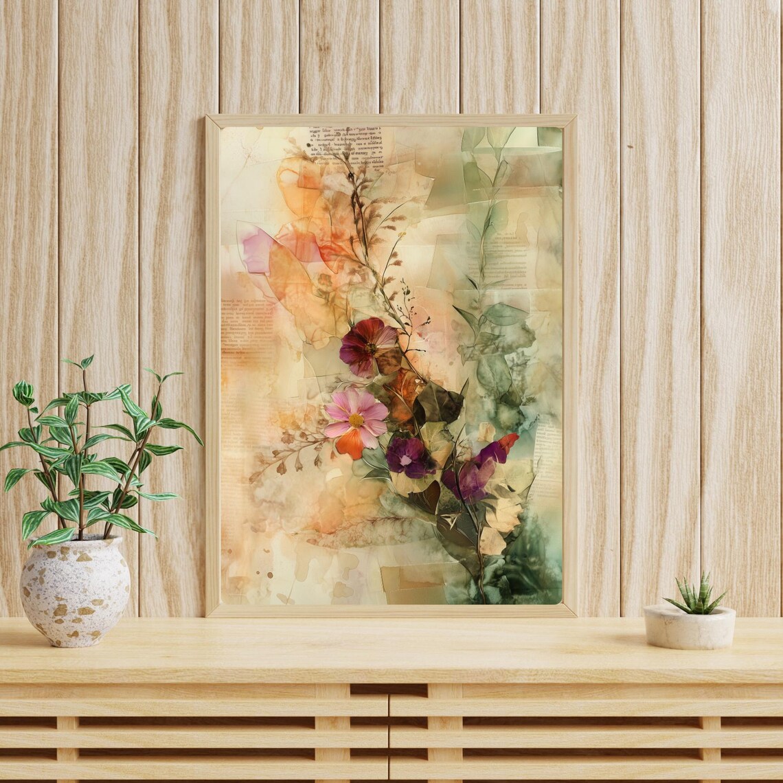 Vintage Pressed Flower Botanical Collage Art Print - Image 4
