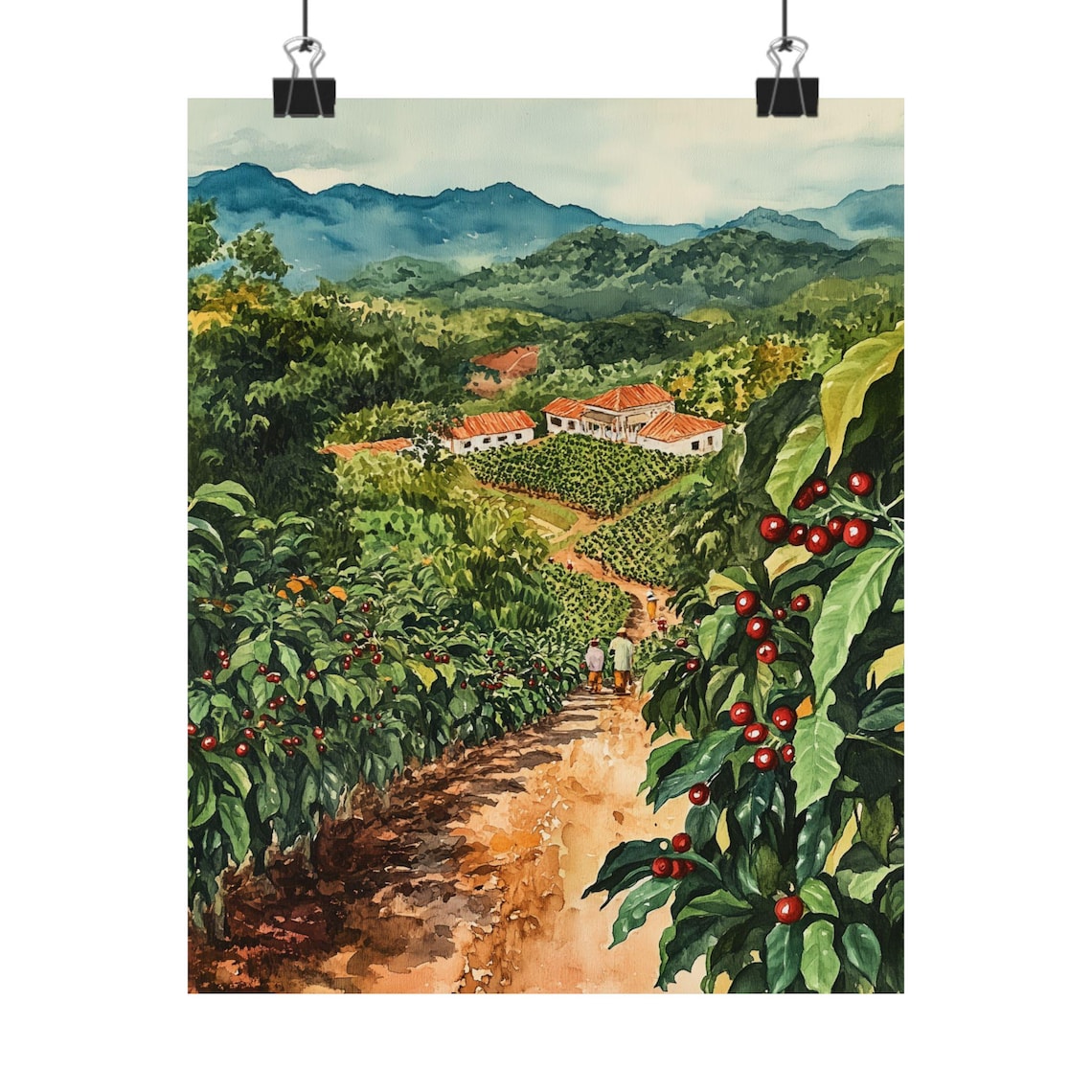 Guatemalan Coffee Plantation Travel Poster, Antigua