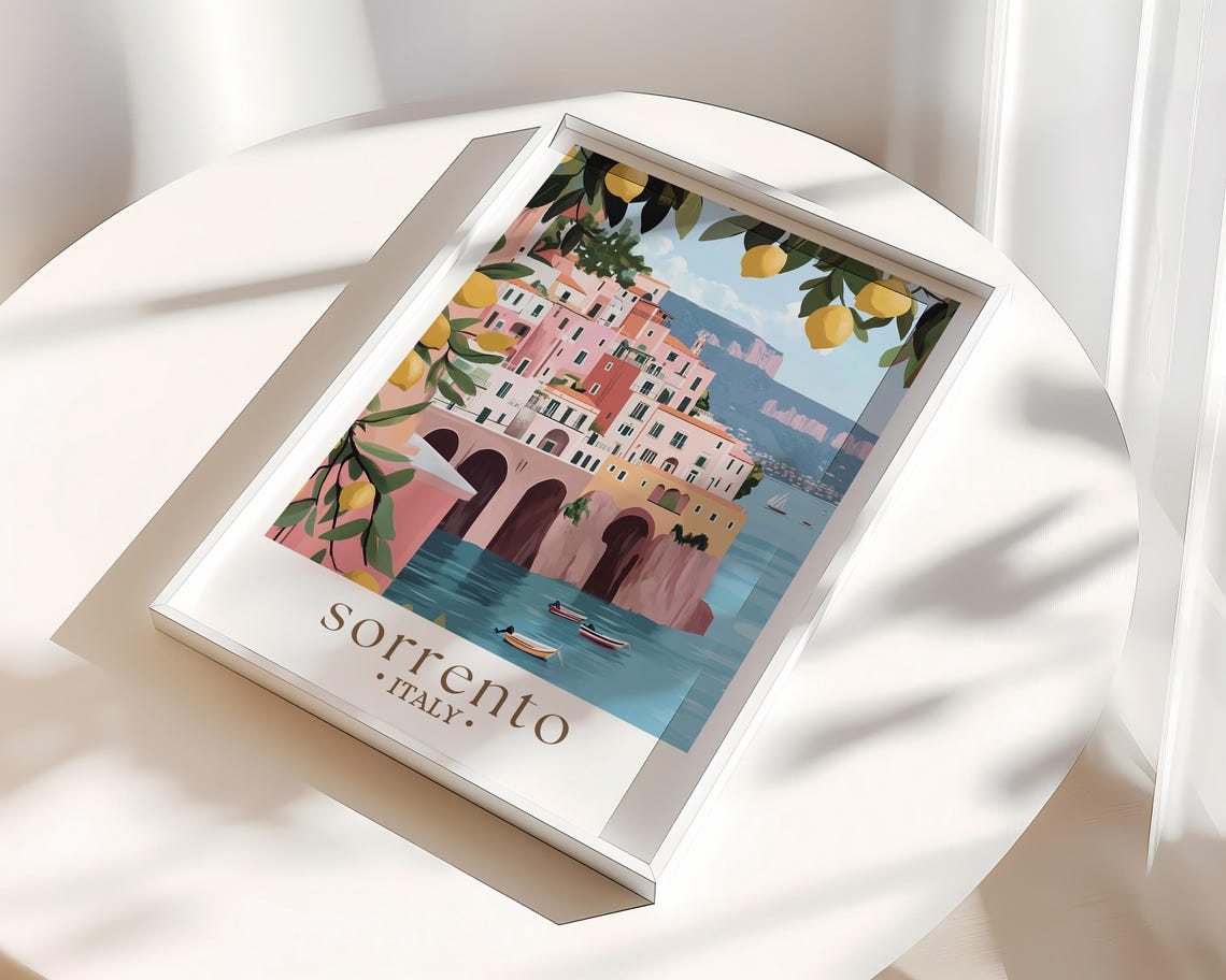 Sorrento Italy Travel Poster Italy Wall Art Italy Sorrento Print Sorrento Coast Poster Home Decor Birthday Gifts Custom Travel Print - Image 3