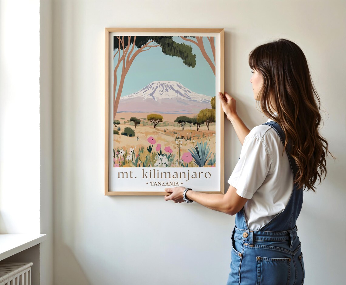 Kilimanjaro Travel Poster, Retro Home Decor - Image 3