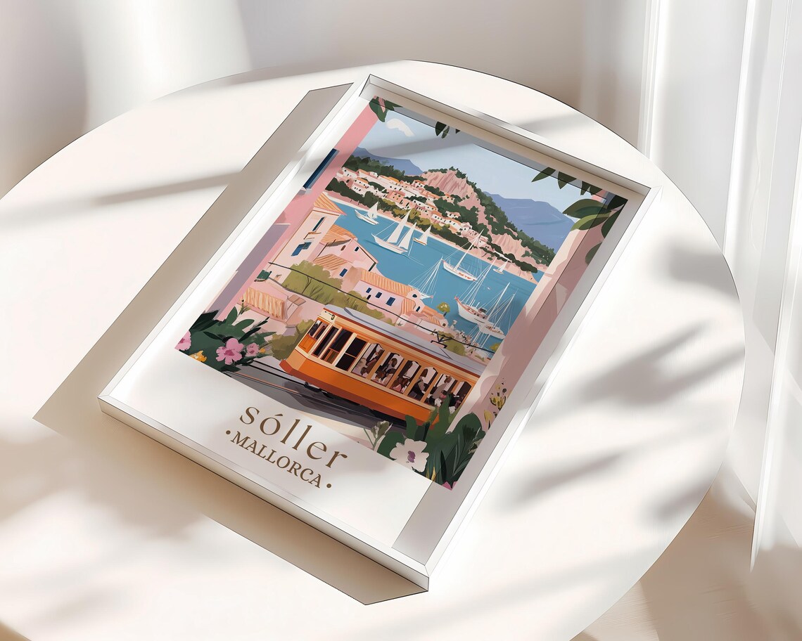 Soller Mallorca Travel Poster, Mediterranean Island - Image 3