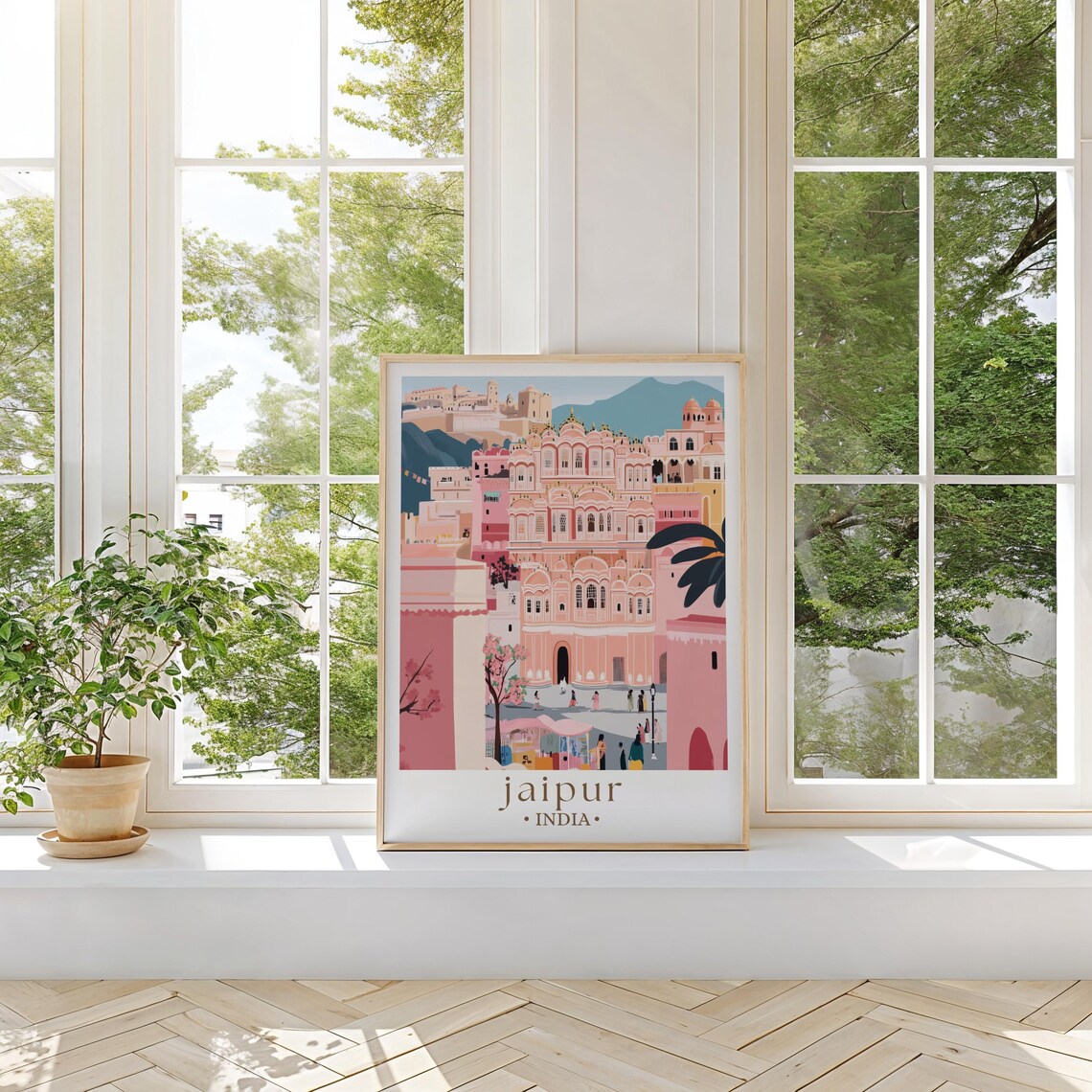 Jaipur India Pink City Travel Poster, Rajasthan - Image 2