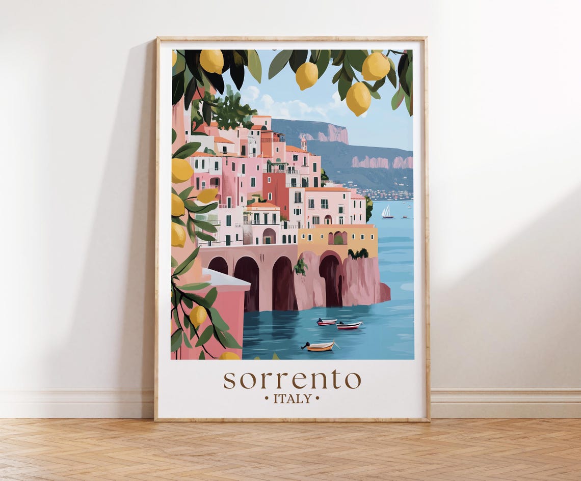 Sorrento Italy Travel Poster Italy Wall Art Italy Sorrento Print Sorrento Coast Poster Home Decor Birthday Gifts Custom Travel Print