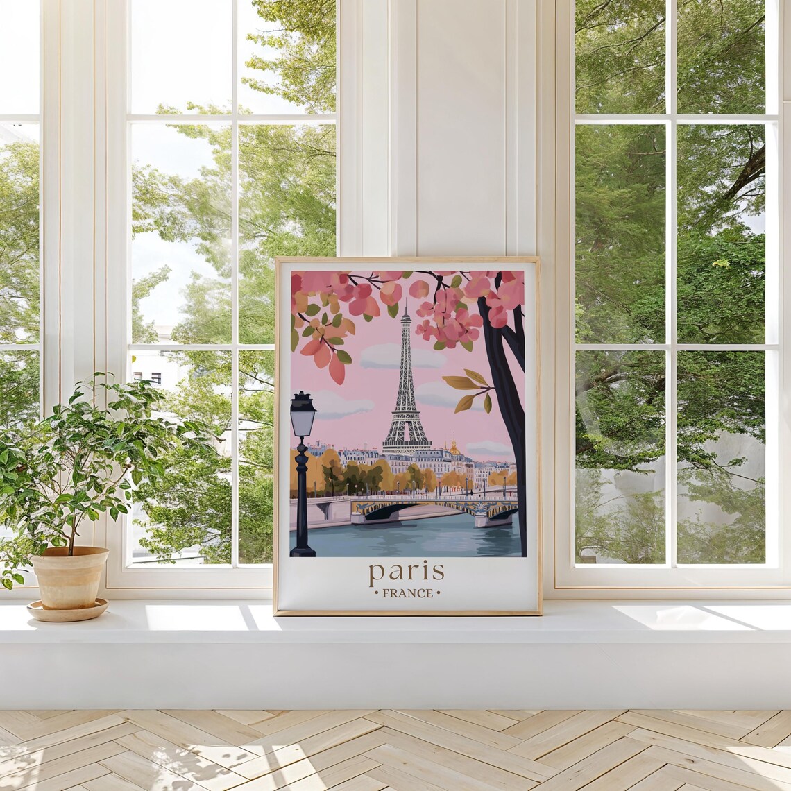 Pastel Paris Travel Poster, Eiffel Tower Print - Image 2
