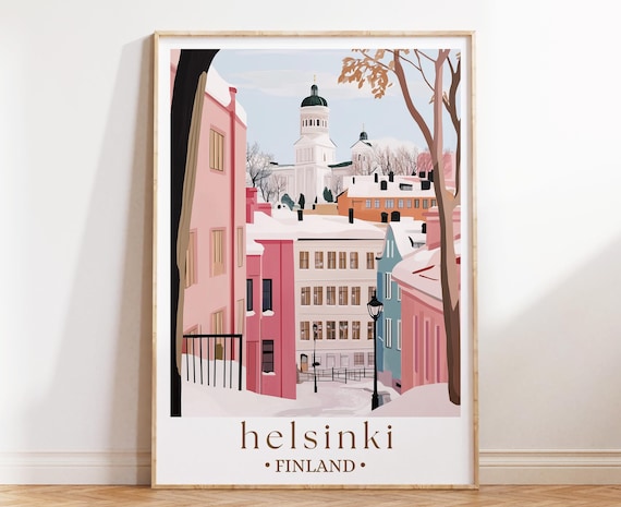 Helsinki Finland Scandinavian Old Town Winter Cathedral Poster