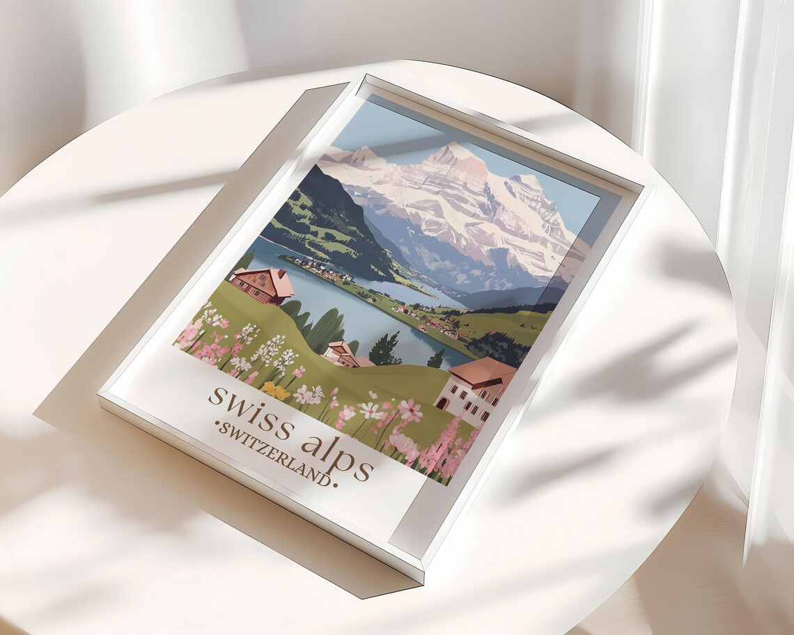 Switzerland Travel Poster, Grindelwald and Lauterbrunnen - Image 3