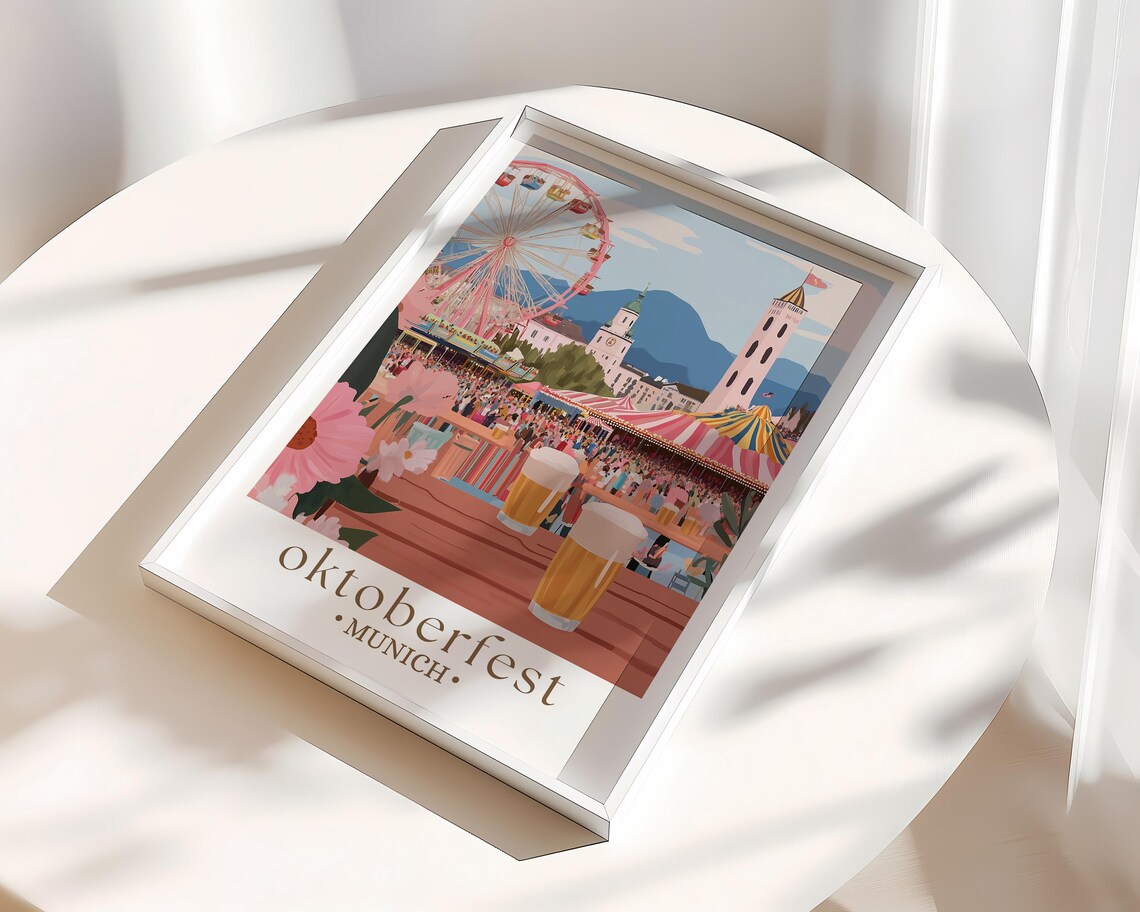 Oktoberfest Travel Poster, German City Art Print - Image 3