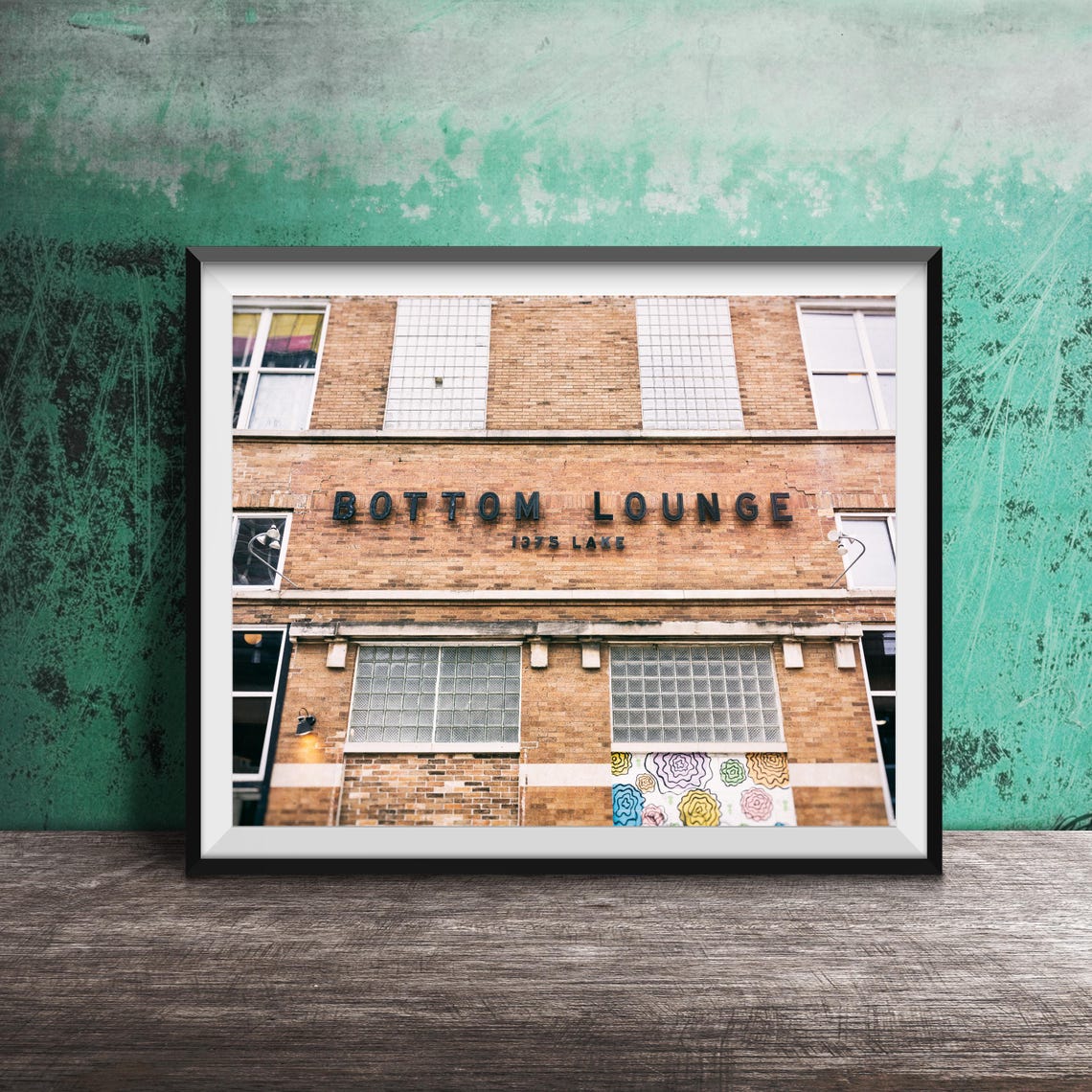 Bottom Lounge 1375 Lake Brick Facade Fulton Market Chicago Poster