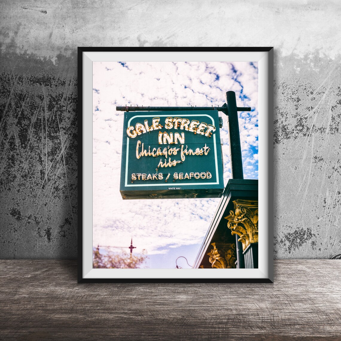 Gale Street Inn Chicago Vintage Ribs Steakhouse Neon Sign Poster