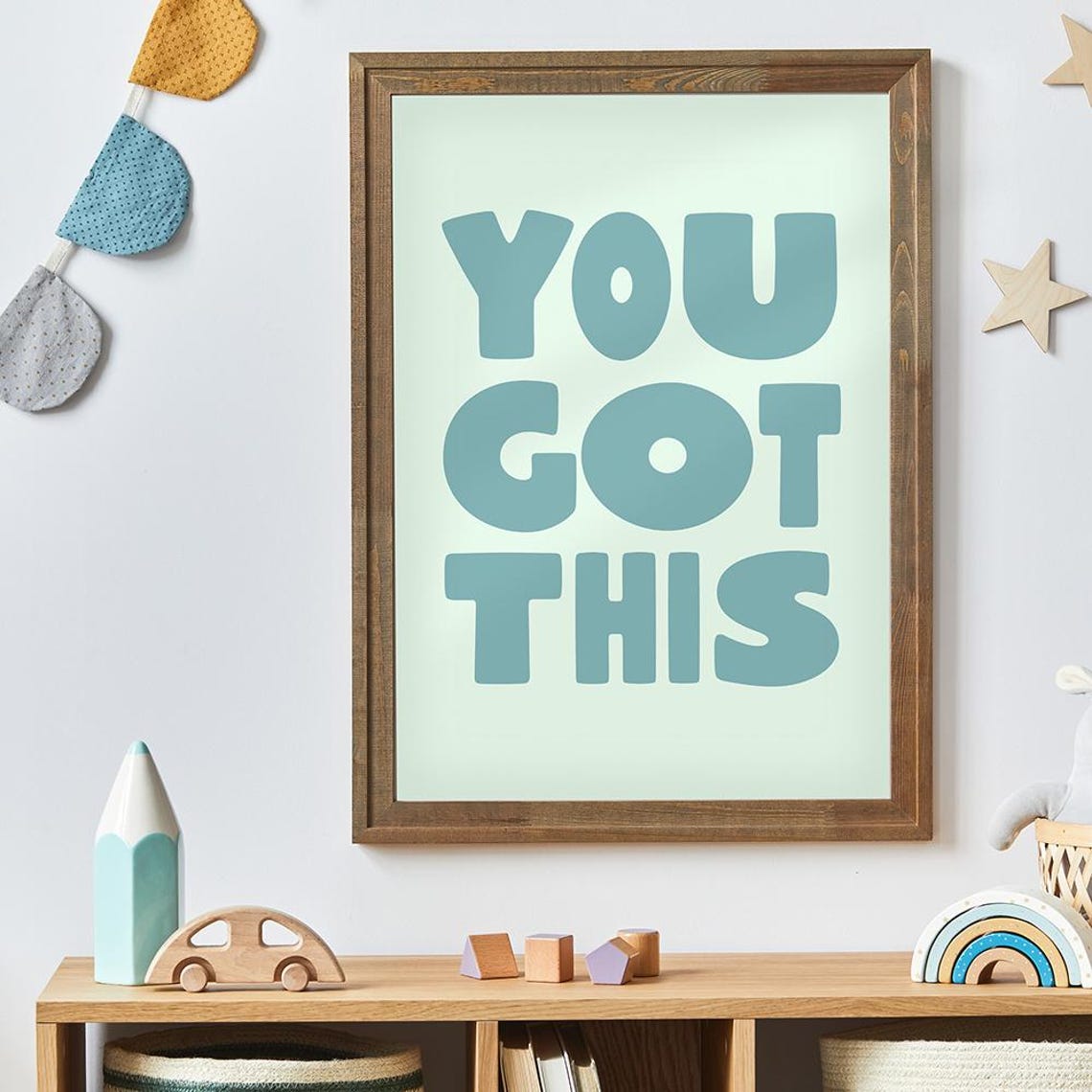 You Got This Bold Blue Kids Room Typography Encouragement Wall Poster