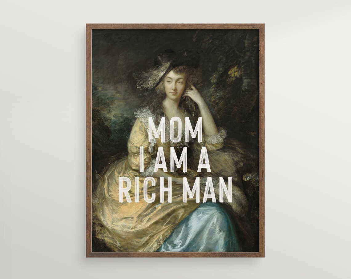 I Am A Rich Man Quote, Feminist Vintage Portrait