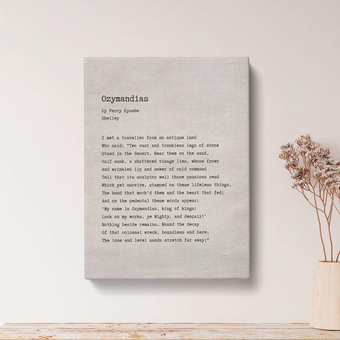 Ozymandias By Percy Bysshe Shelley Classic Poetry Poem Poster