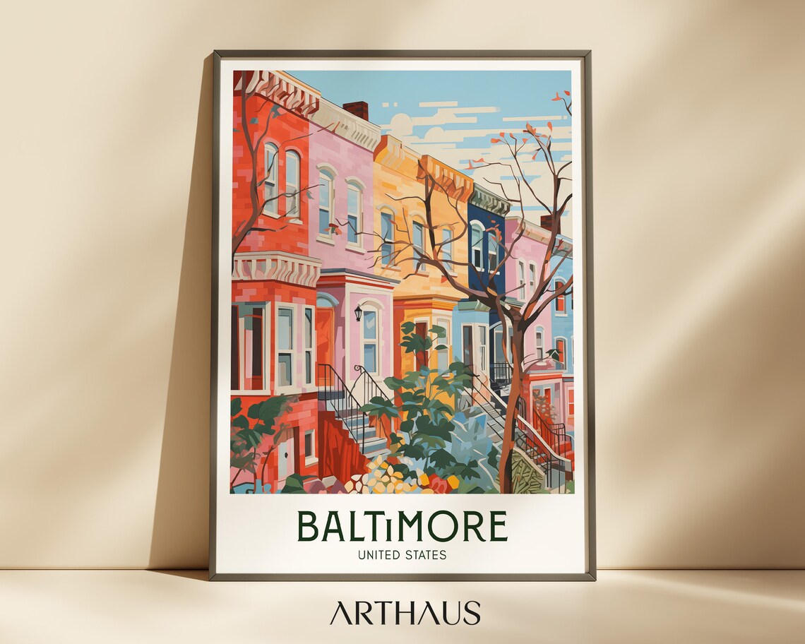 Baltimore Retro Travel Poster, Maryland Art Print