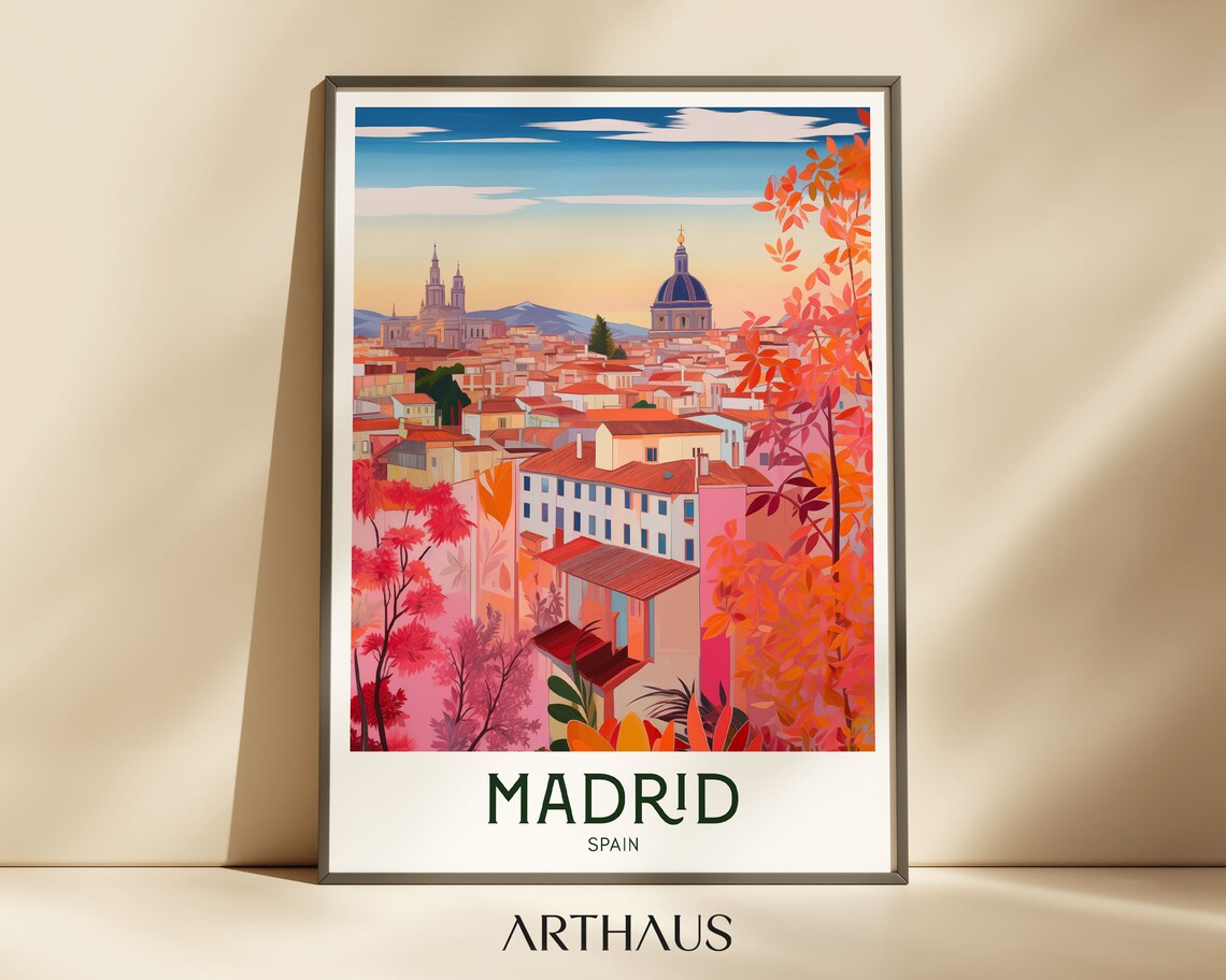 Madrid Travel Poster, Spanish Europe Wall Art Print